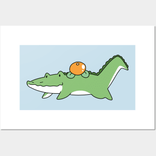 Orange Fruit Alligator Posters and Art